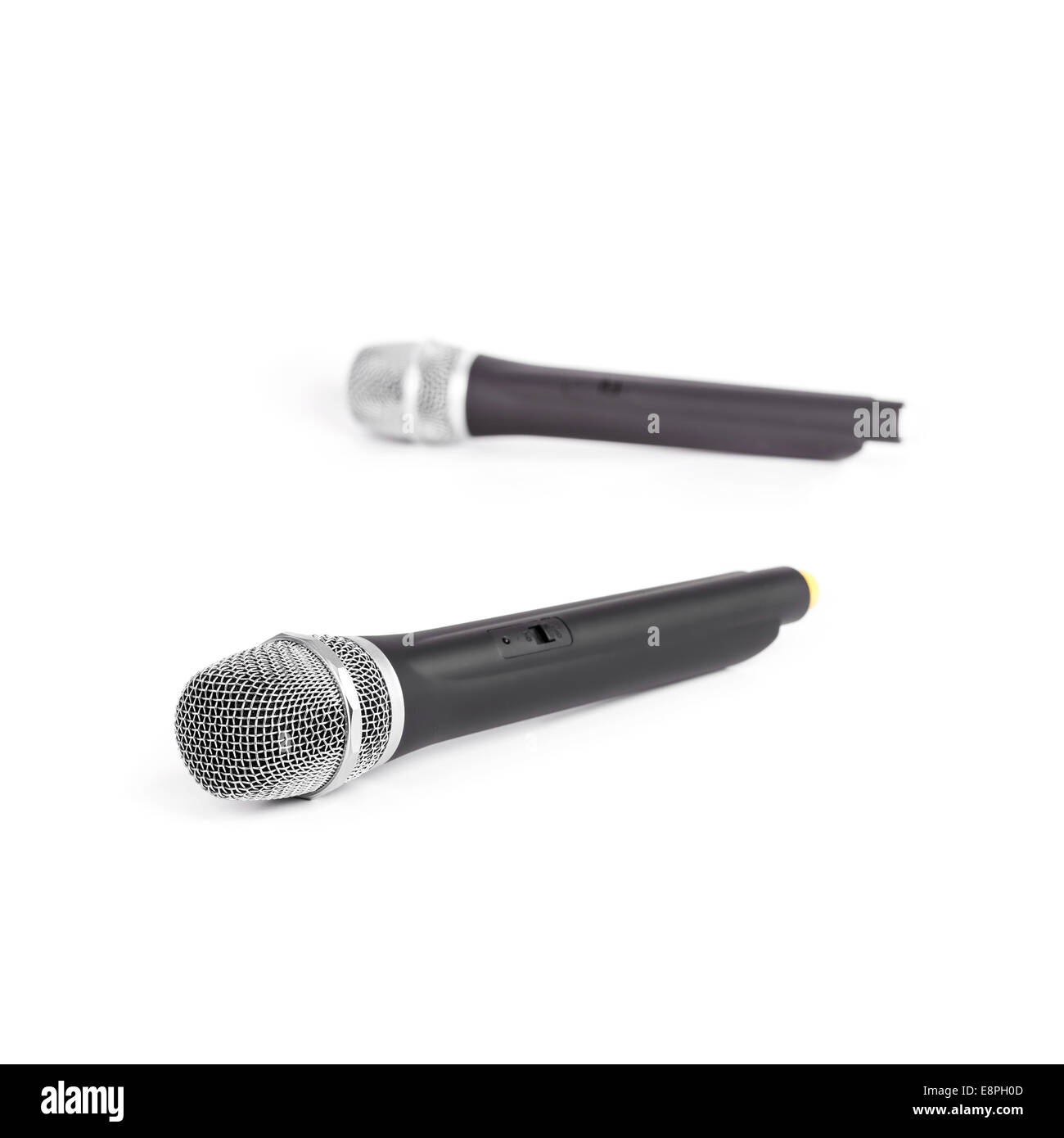 Microphone sans fil libre sur fond blanc Banque D'Images
