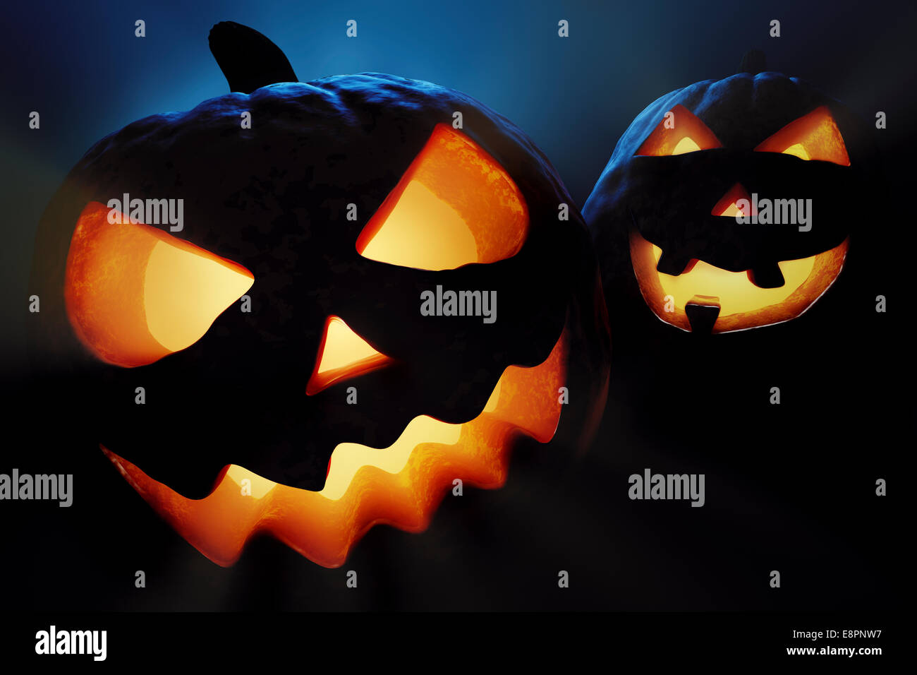 Halloween pumpkins close-up ( Jack O'lantern ) illustrations en 3D Banque D'Images