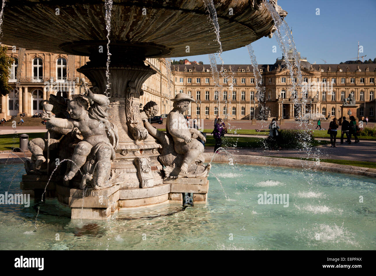 Le nouveau palais à Stuttgart, Bade-Wurtemberg, Allemagne Banque D'Images