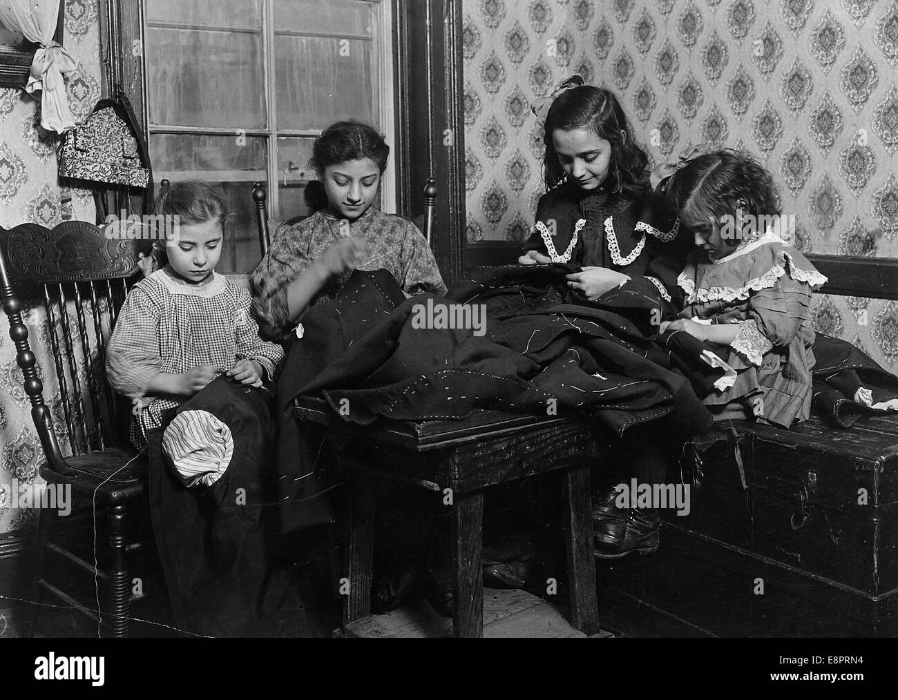 Les travailleurs de l'industrie du vêtement à New York City. Janvier 1910 Banque D'Images