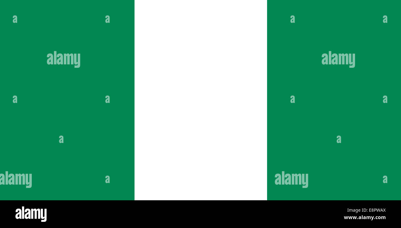 Drapeau du Nigeria - Rapport standard du drapeau nigérian - mode couleur RVB réel Banque D'Images