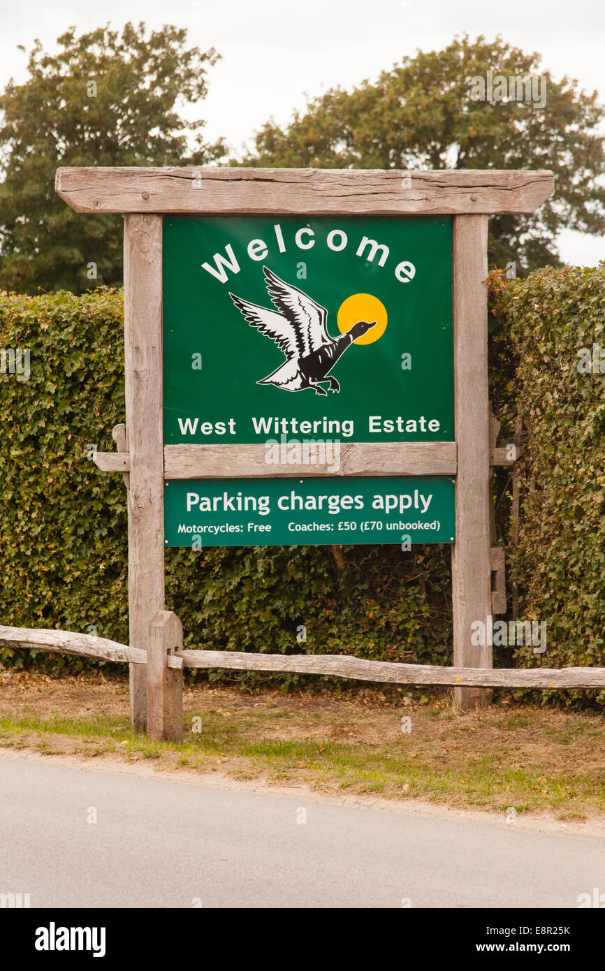 Signe pour West Wittering beach, West Sussex, Angleterre, Royaume-Uni. Banque D'Images