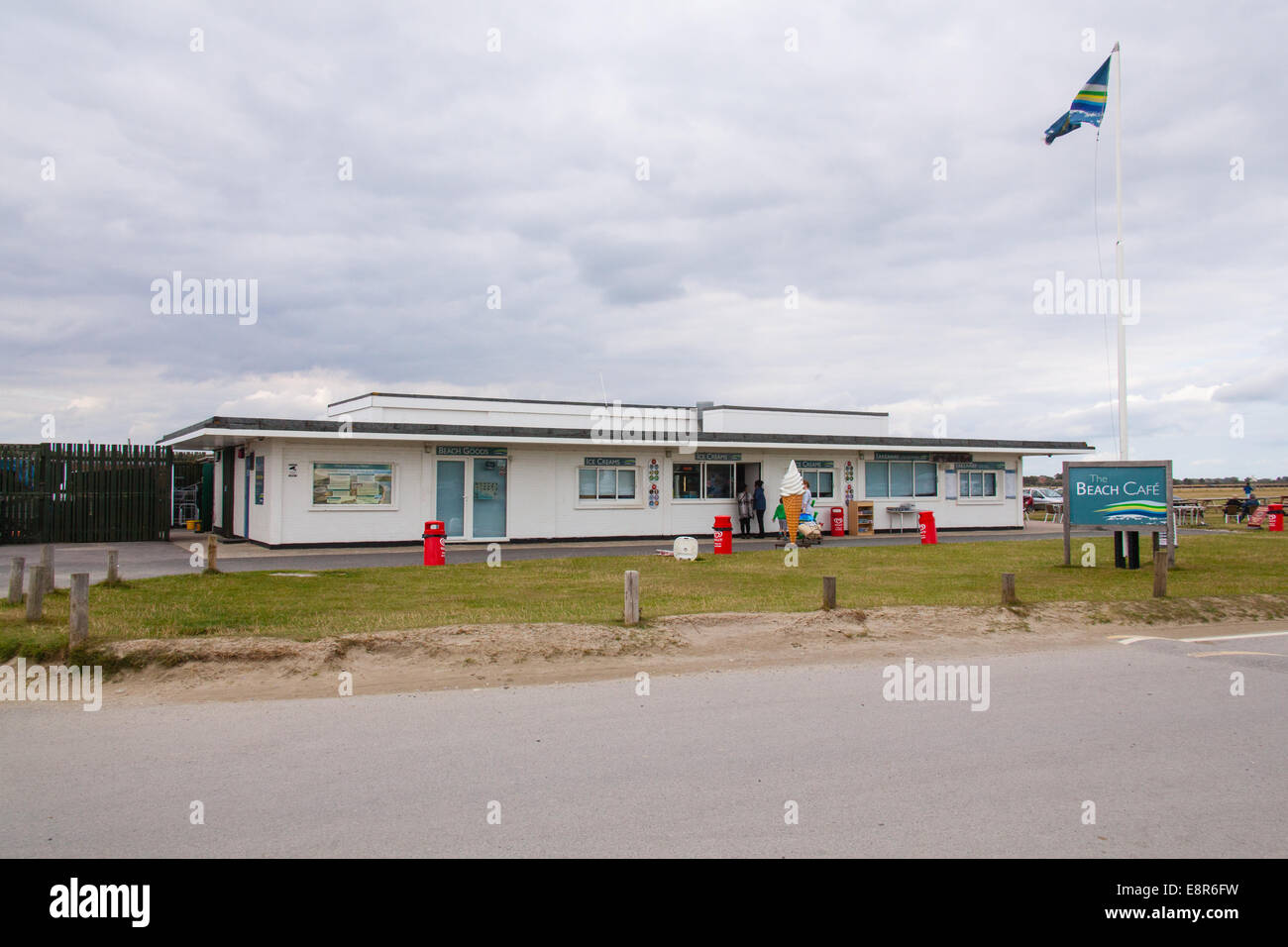 Le café West Wittering Beach Beach, West Sussex, Angleterre, Royaume-Uni. Banque D'Images