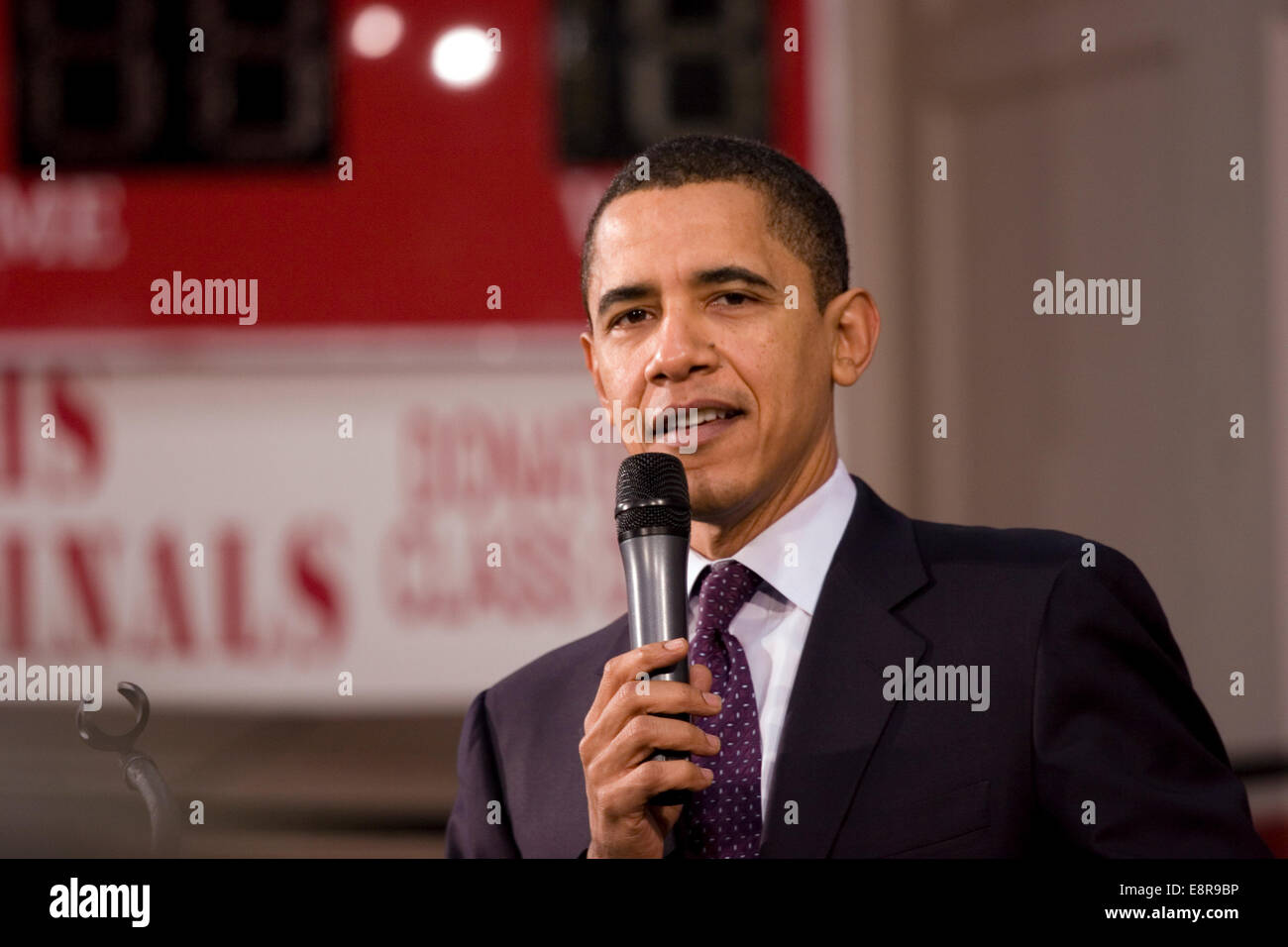 Le président Barack Obama parle au cours d'une campagne Banque D'Images