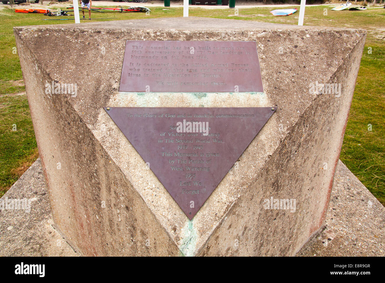 D-Day Memorial sur West Wittering beach, West Sussex, Angleterre, Royaume-Uni. Banque D'Images