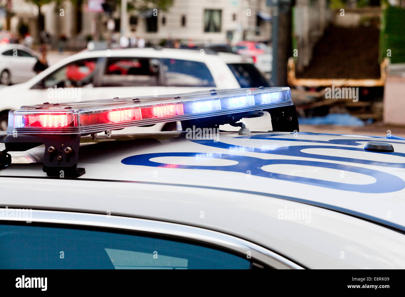 Voiture de police feux à LED - USA Banque D'Images