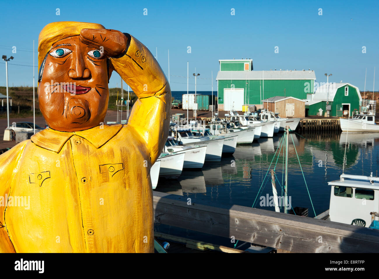 Statue de pêcheur - Seacow Pond - Seacow Pond, Prince Edward Island, Canada Banque D'Images