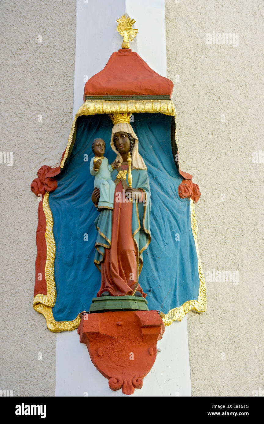 Vierge noire sur une maison, Bad Tölz, Upper Bavaria, Bavaria, Germany Banque D'Images