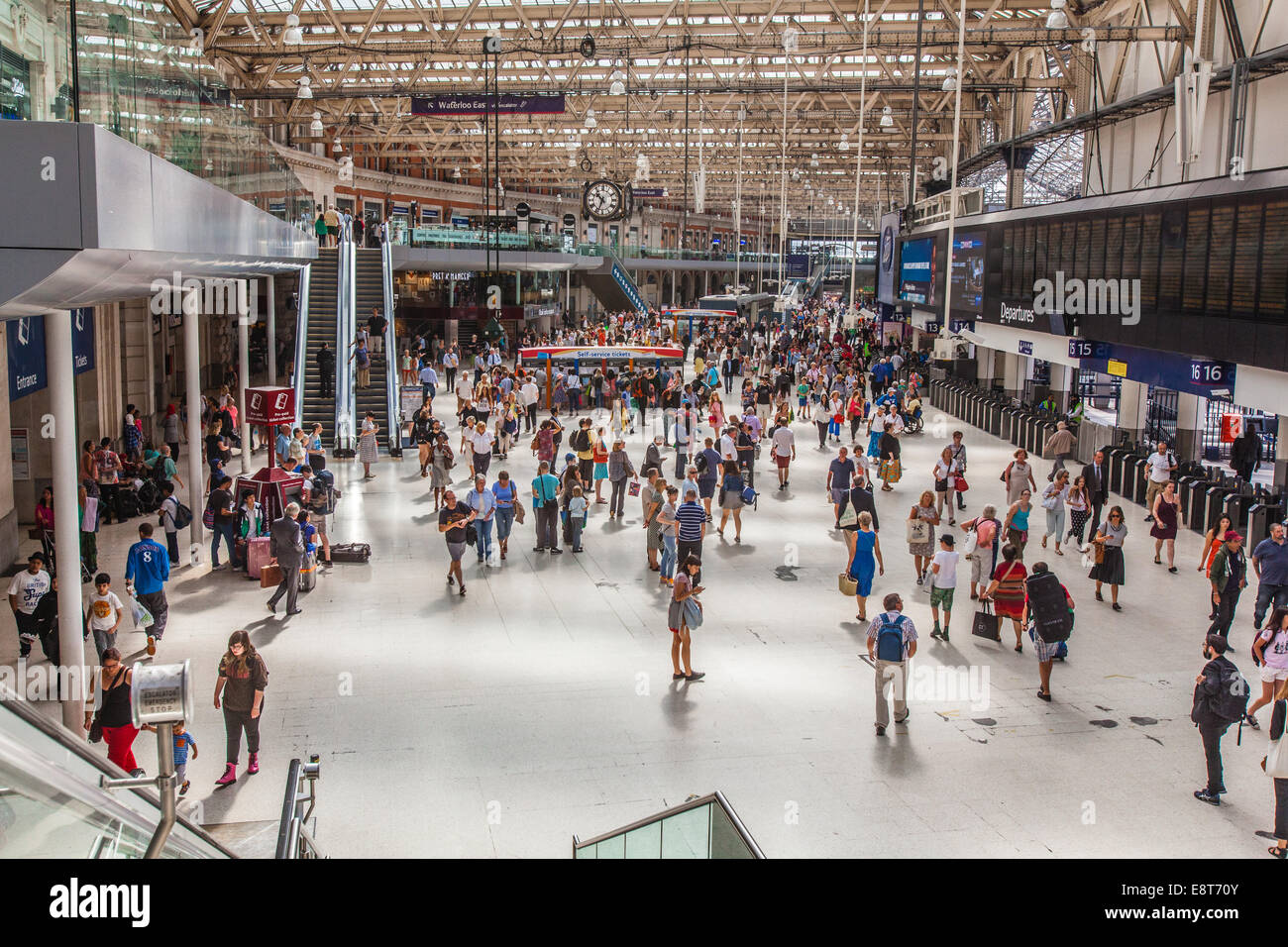 La gare de Waterloo, Londres, Angleterre, Royaume-Uni Banque D'Images