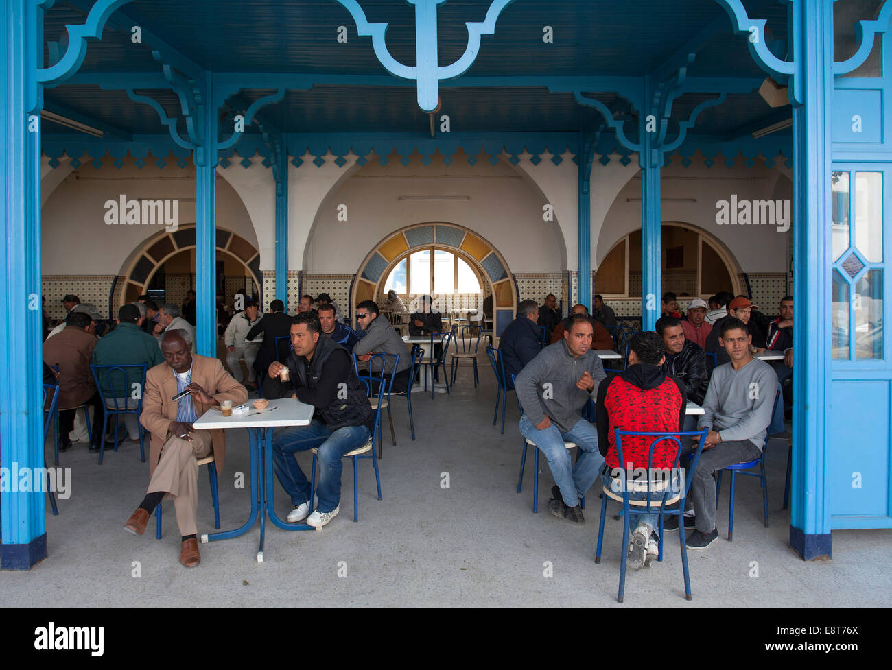Café, Midoun, Djerba, Tunisie Banque D'Images