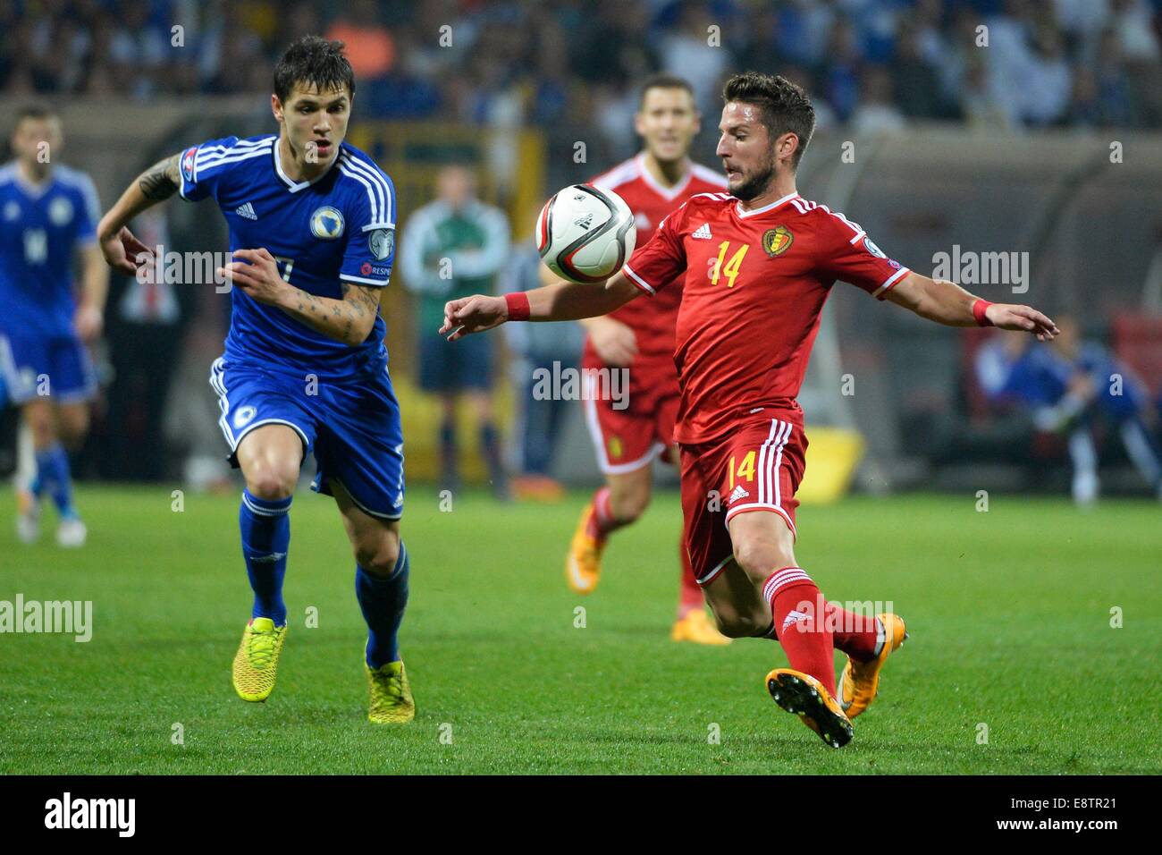 13.10.2014. Zenica, Bosnie-et-Herzégovine. Euro 2016 match de qualification. Bosnie Herzégovine contre la Belgique. Dries Mertens (BEL) Banque D'Images