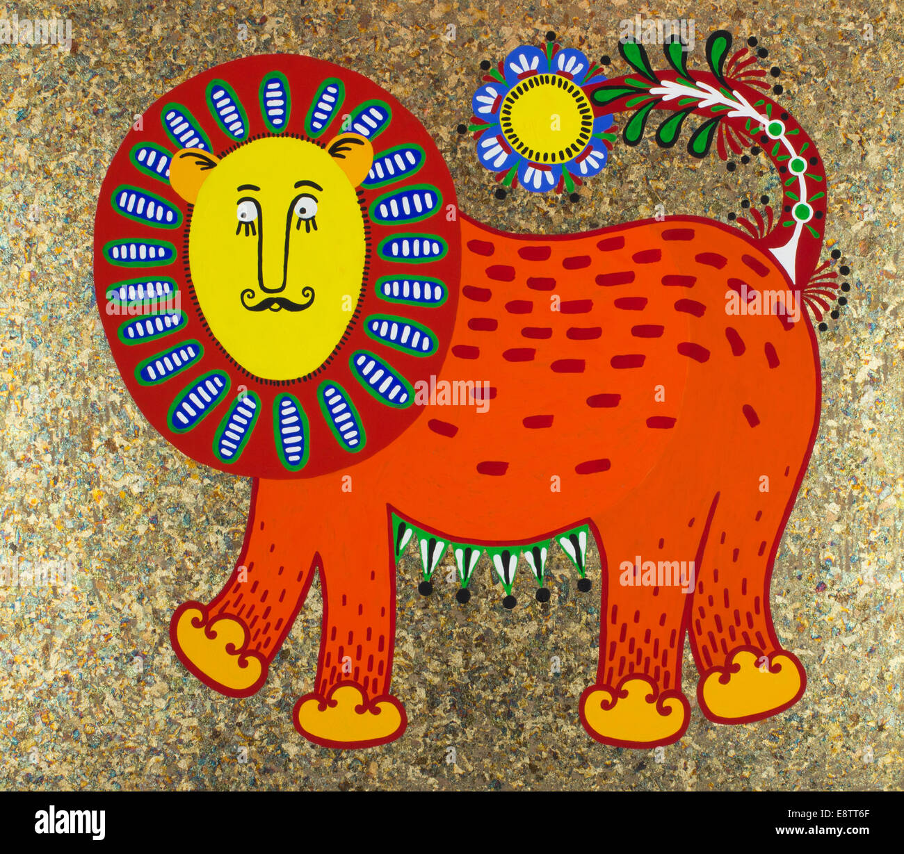 Beaux-arts traditionnels ukrainiens fantaisie décoratifs animal. Originaux Banque D'Images