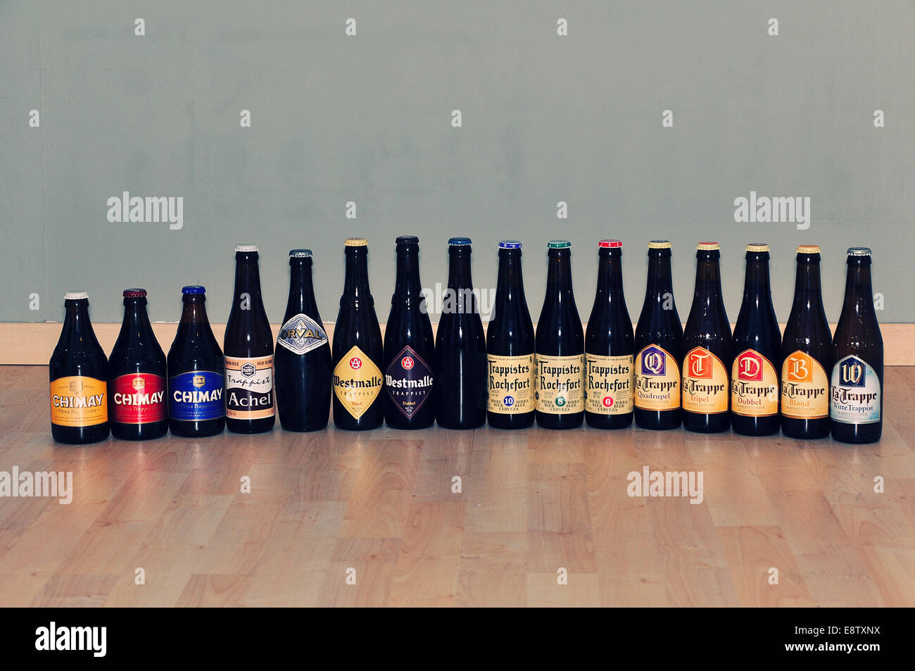Toutes les bières trappistes belges Banque D'Images