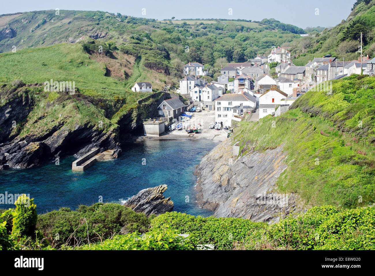 Le village de Portloe à Cornwall, UK Banque D'Images