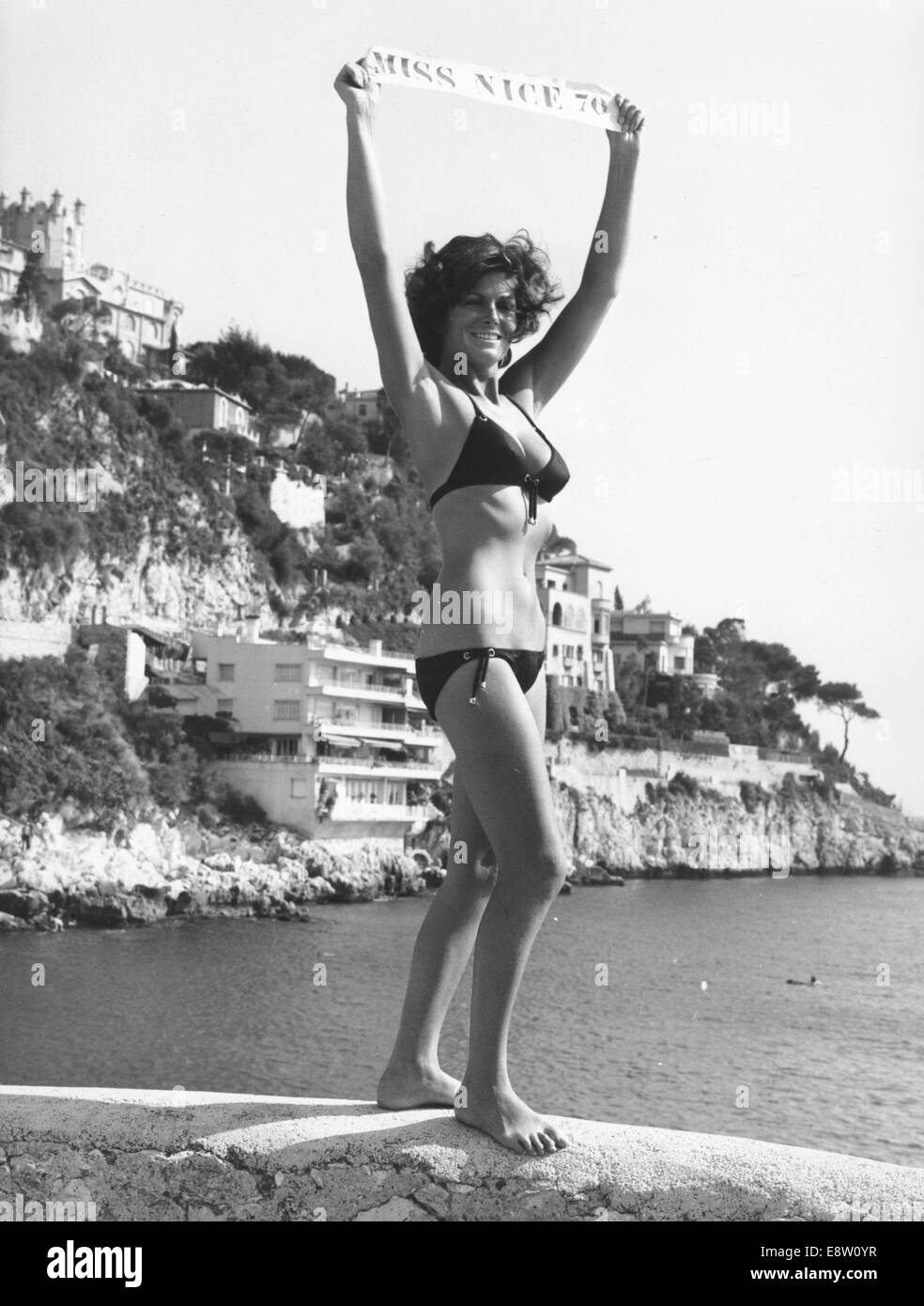 Paris, France. 20e Août, 1970. Pierrette modèle RAINA, est de 22 ans et vient d'être nommé Miss Nice, qui n'est qu'un tremplin pour le titre de Miss France en décembre prochain. © Keystone Photos/ZUMA/ZUMAPRESS.com/Alamy fil Live News Banque D'Images