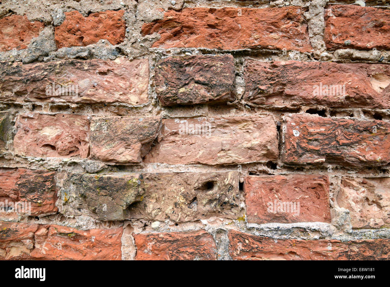 La texture du mur de brique rouge Banque D'Images