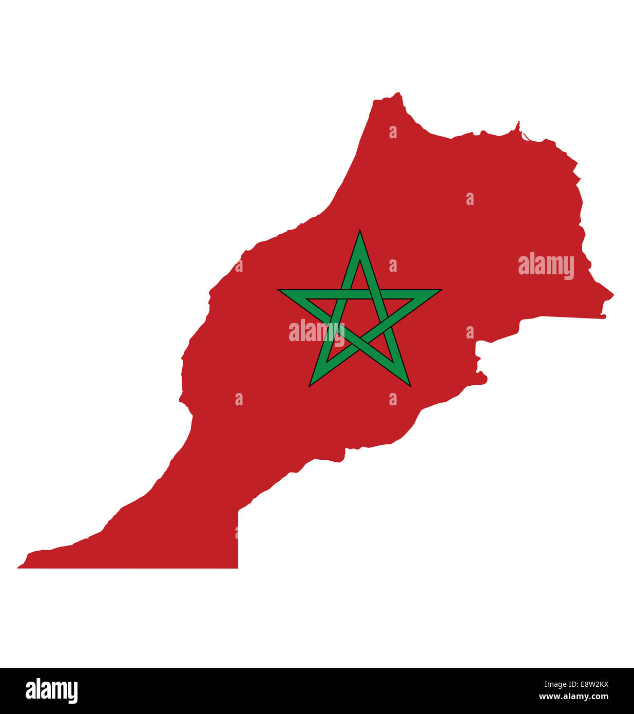 Drapeau du Royaume du Maroc superposées sur une carte Banque D'Images