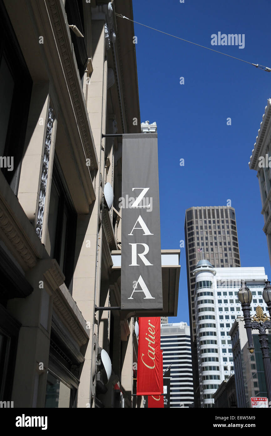 Magasin de vêtements Zara, Union Square, San Francisco, Californie Photo  Stock - Alamy