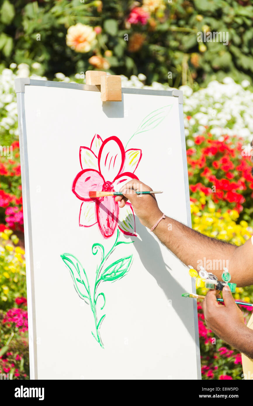 1 indien Peinture à toile Banque D'Images