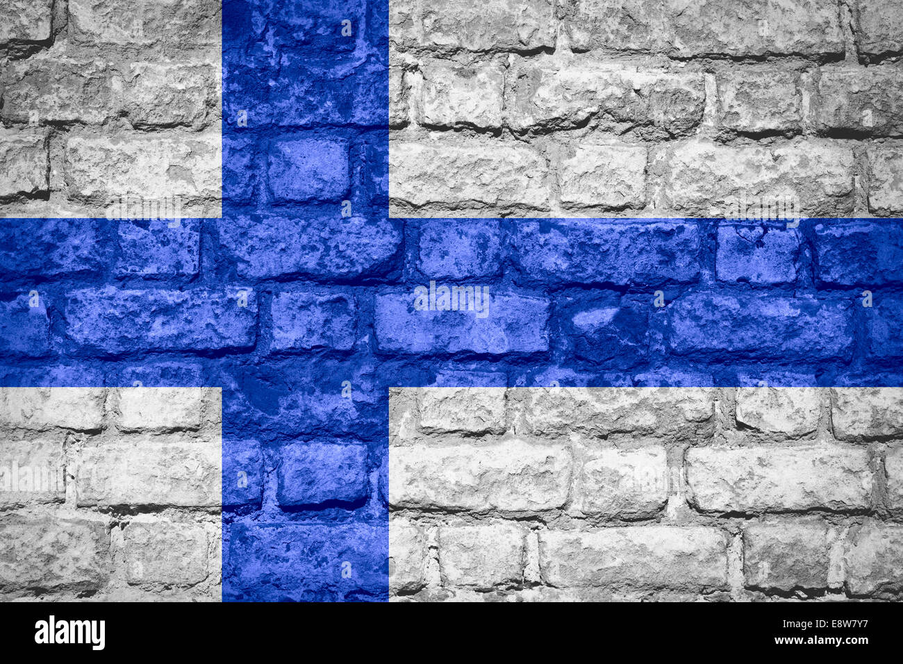 Pavillon de la Finlande ou la texture de la brique sur bannière finlandais Banque D'Images