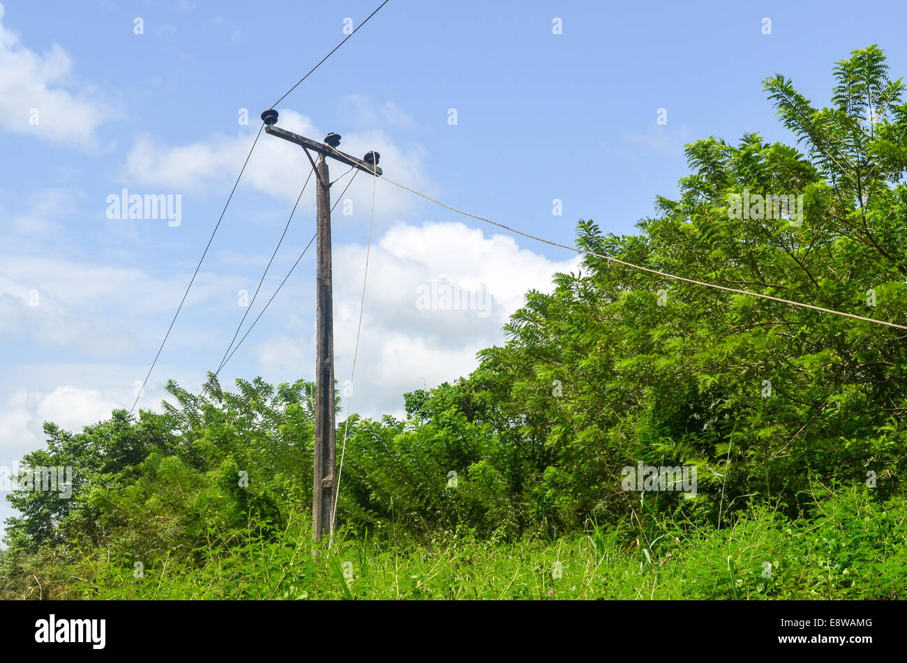 L'électrification rurale Nigéria montrant une mauvaise et peu d'accès à l'énergie Banque D'Images