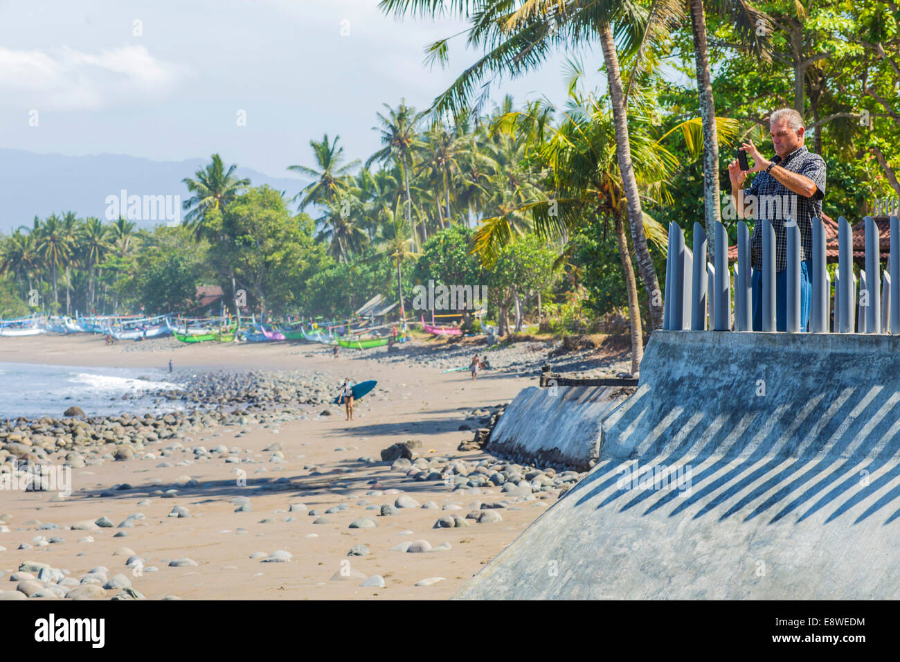 Plage de Medewi.Bali.L'Indonésie. Banque D'Images