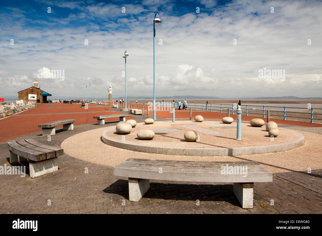 Royaume-uni, Angleterre, dans le Lancashire, Morecambe, jetée en pierre Banque D'Images