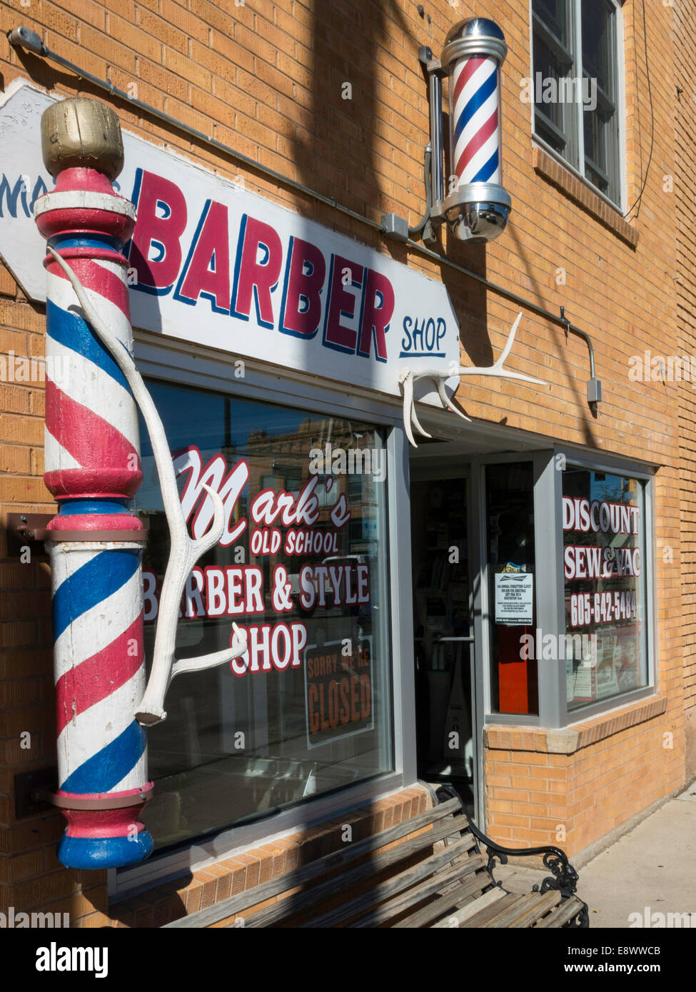 Barber Shop Western Façade, Spearfish, Black Hills, Dakota du Sud, USA Banque D'Images