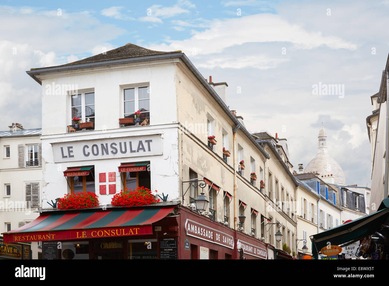 Montmartre restaurant typique "Le Consulat' à Paris Banque D'Images