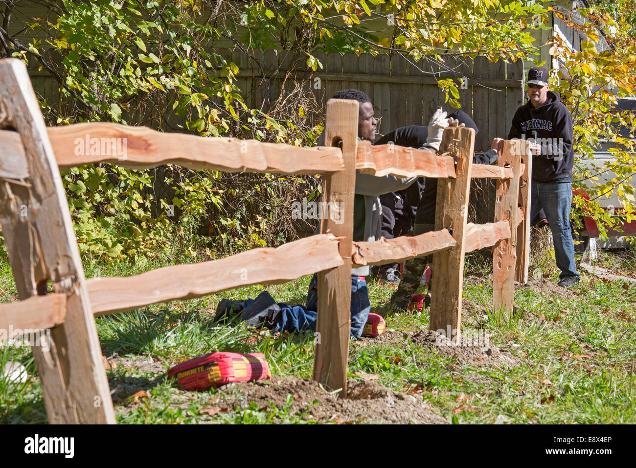 Detroit, Michigan - Les trois mille Club de bloc construit un parc sur trois terrains vacants dont les maisons avaient été abandonnés. Banque D'Images