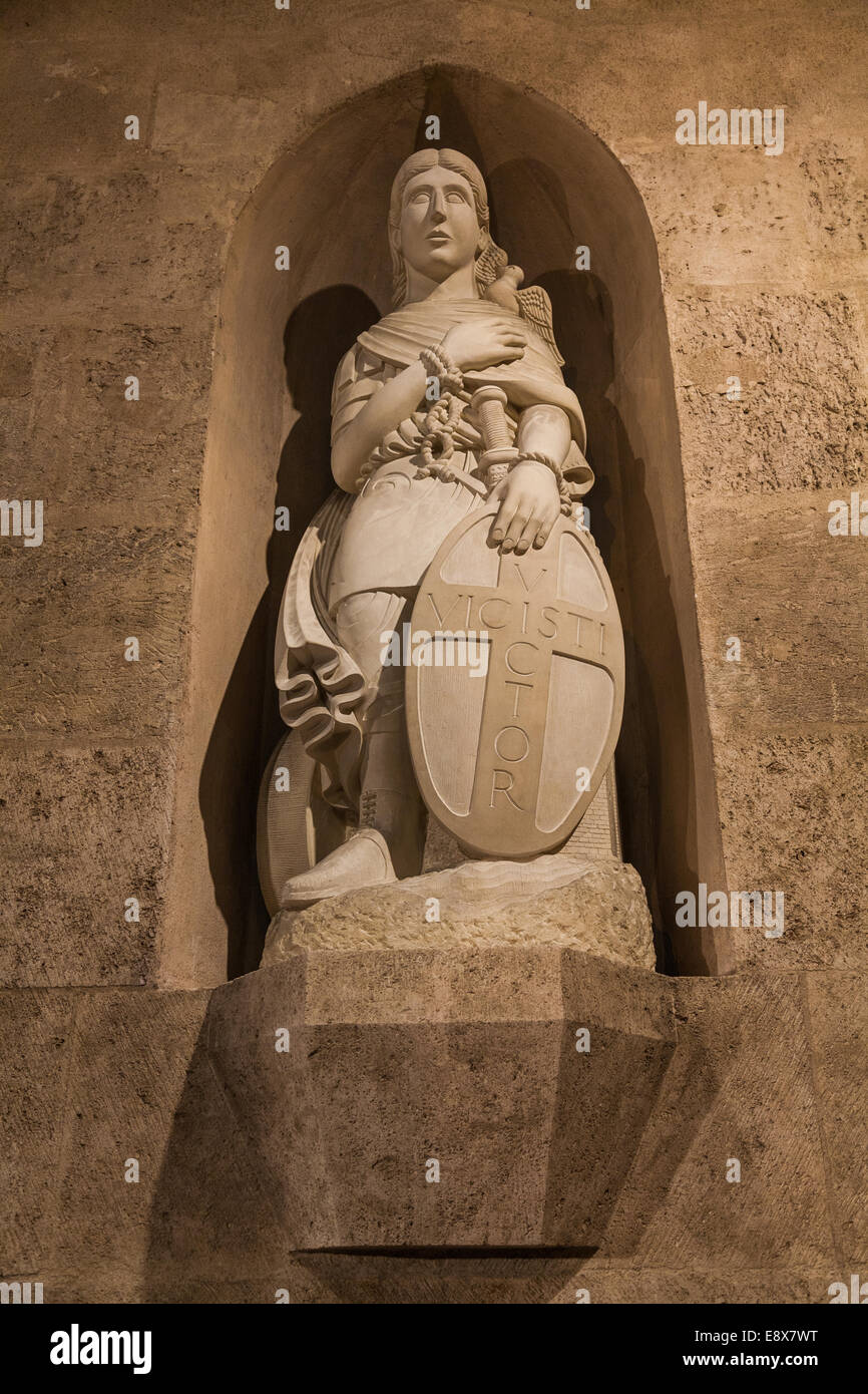 Statue de Saint Victor en l'abbaye de Saint Victor de Marseille, France.. Banque D'Images