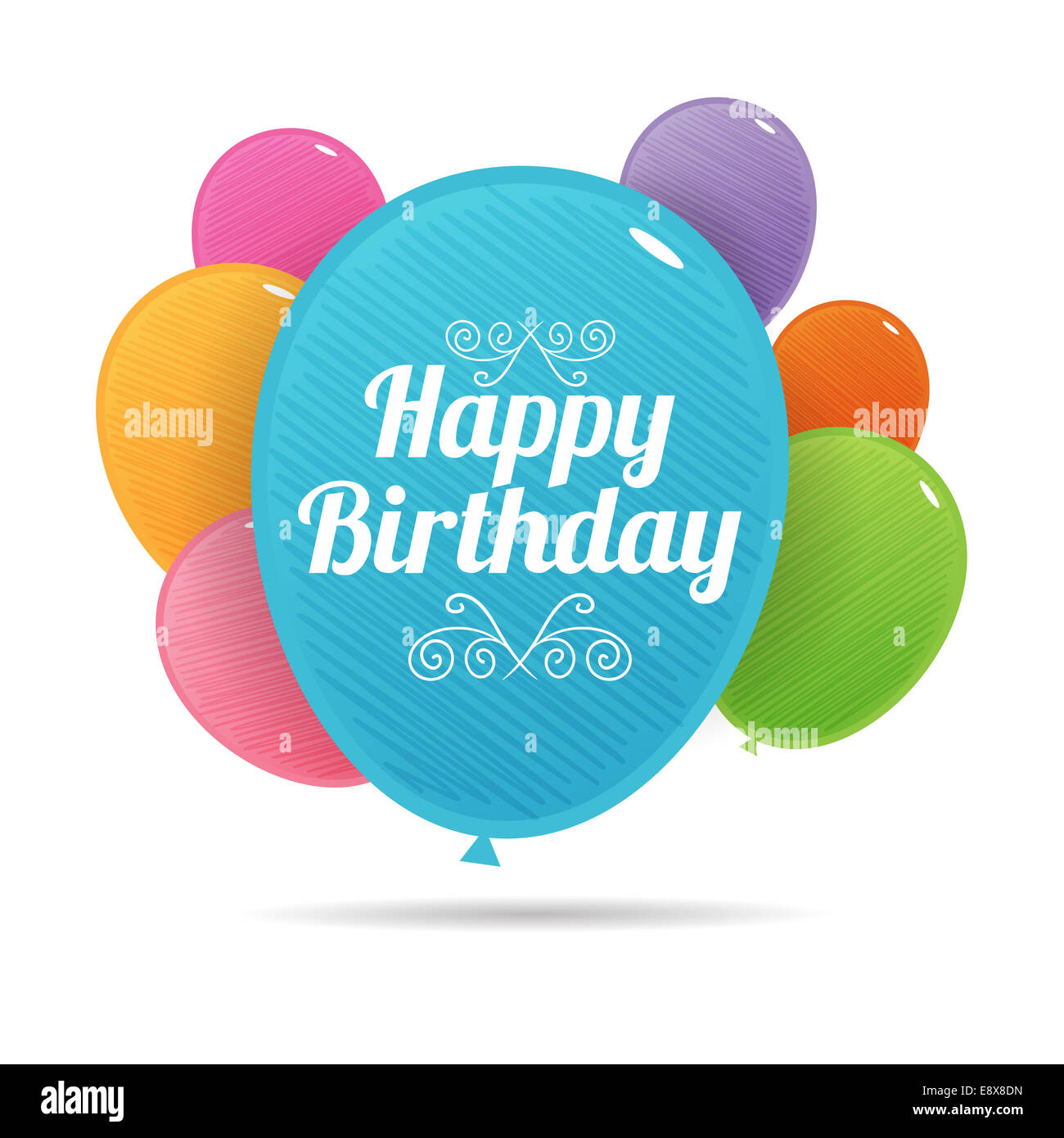 Vector illustration d'anniversaire ballons colorés. Banque D'Images