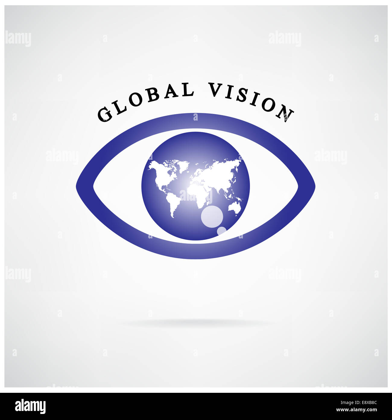 Vision globale signer,icône oeil symbole recherche,,business concept. Banque D'Images