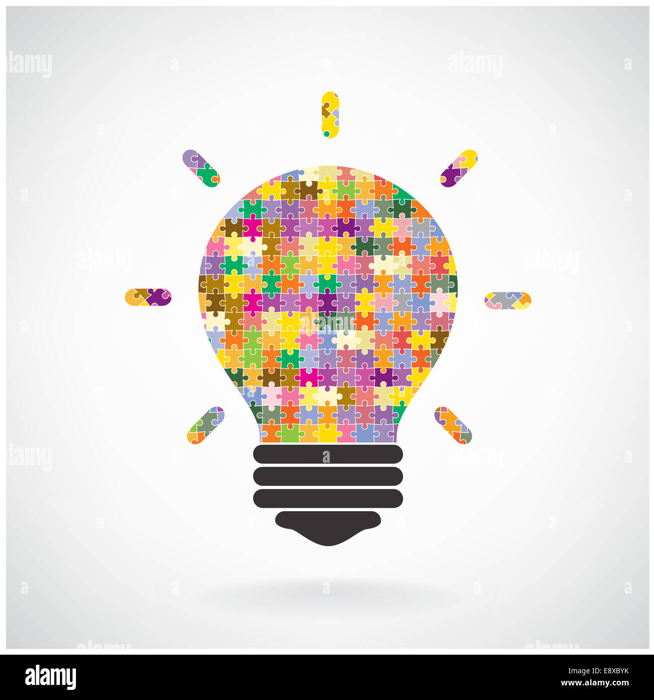 Puzzle créatif idée lampe design concept background, affiche flyer brochure pour couvrir l'éducation,concept ,idée d'entreprise Banque D'Images