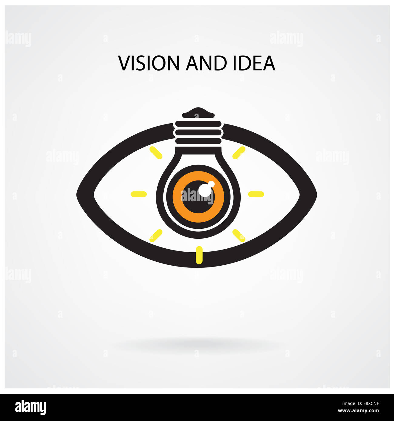 La vision et l'ampoule du feu créatif idée concept ,symbole de l'œil,business idée ,abstract background. Banque D'Images