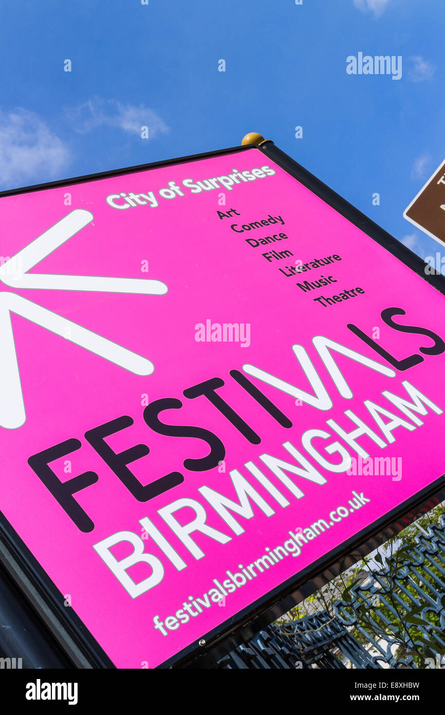 Ville de festivals Surprises sign - Birmingham Banque D'Images