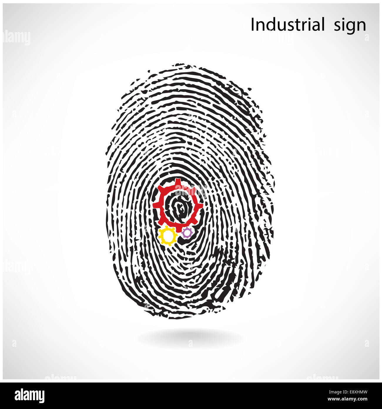 Idée de création d'empreintes digitales avec concept de symbole. Inscrivez-industriel , des idées d'entreprise. Banque D'Images