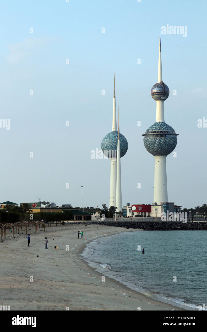 Le Kuwait Towers dans la ville de Koweït, Koweït, le mercredi 21 novembre 2012 Banque D'Images