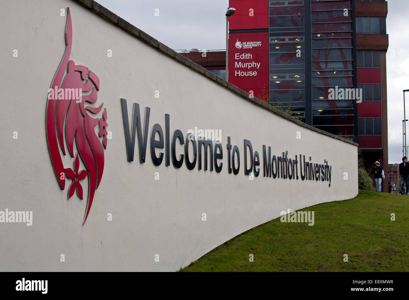 Bienvenue à l'Université De Montfort, Leicester, UK sign Banque D'Images