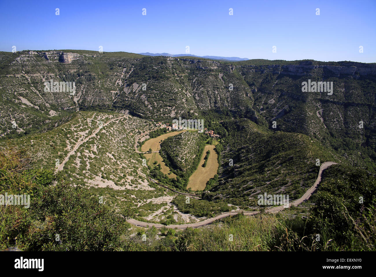 Cirque de Navacelles, classé grand site naturel en Languedoc Roussillon, France Banque D'Images