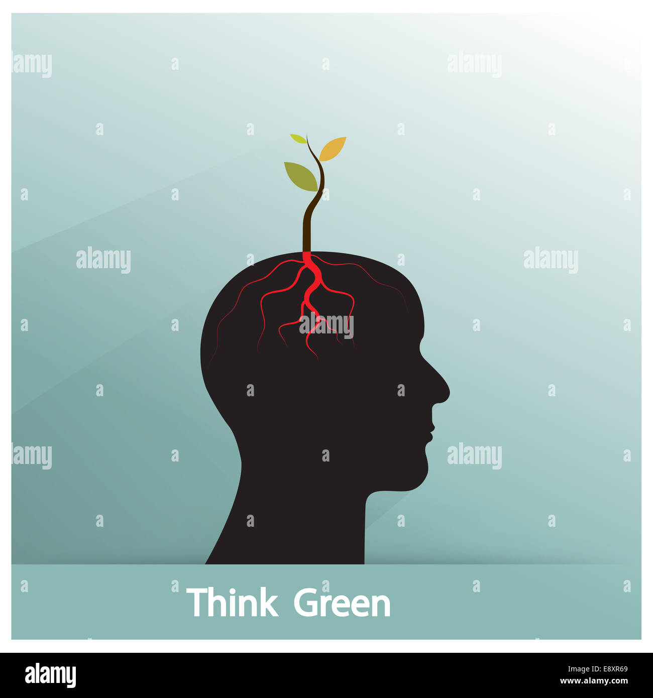 Think green concept. Arbre de la croissance des pousses idée verte des symbole. business et industriel vert idée. Banque D'Images