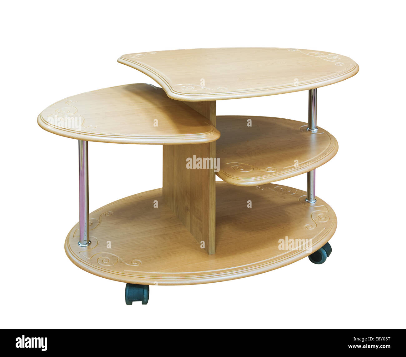 Table en bois ellipse Banque D'Images
