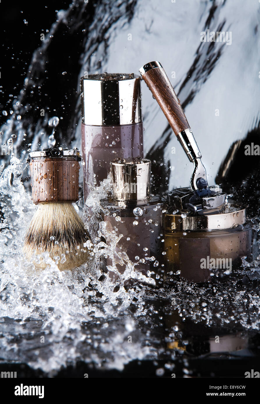 Accessoires de rasage et de l'eau Banque D'Images