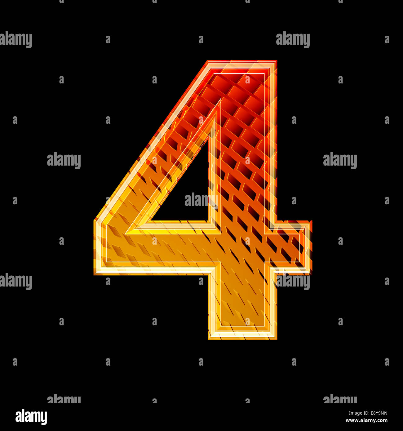 3d abstrait chiffre avec texture futuriste - 4 Banque D'Images