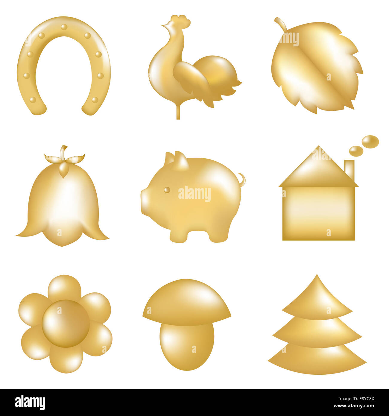 Ensemble doré Banque D'Images