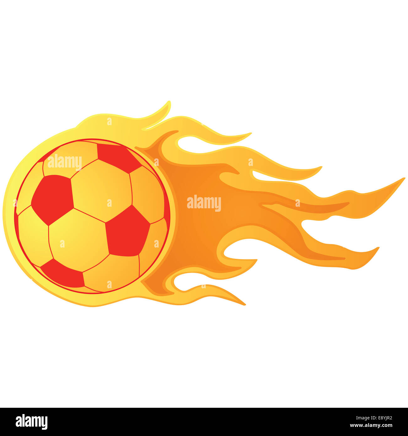 Ballon de soccer en feu Banque D'Images