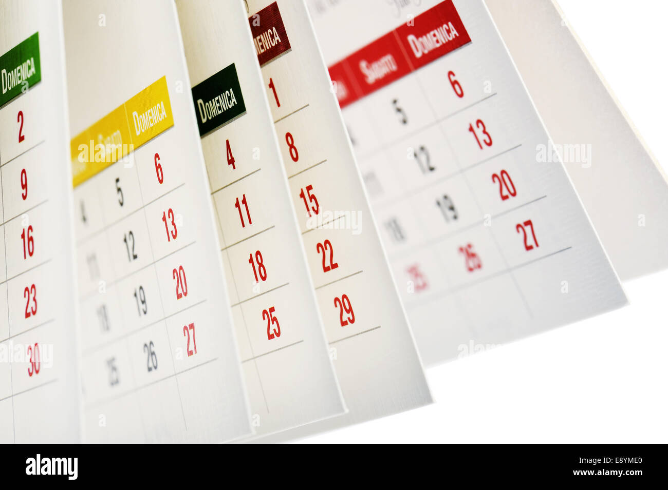 Calendrier de bureau, sur fond blanc Banque D'Images