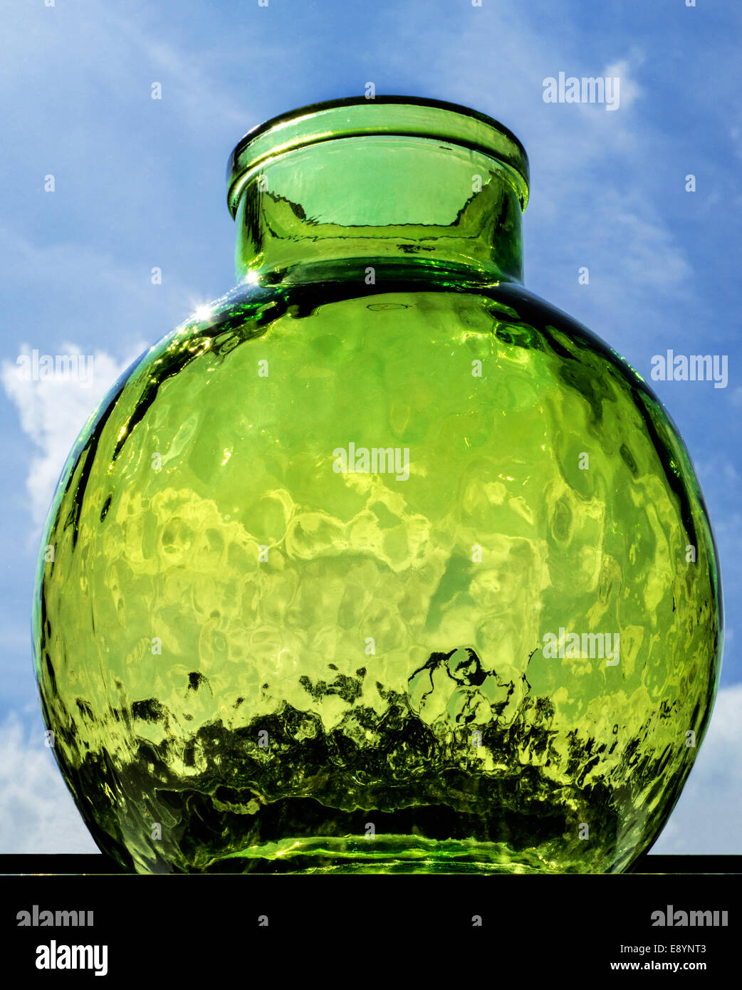 Vase en verre vert Banque D'Images