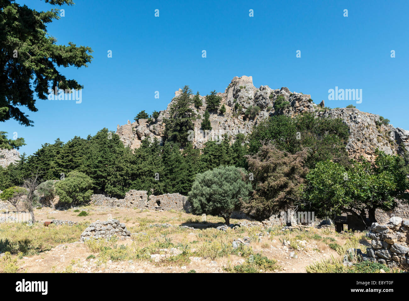 Château byzantin surplombant la vieille ville de Kos, Kos, Grèce. Banque D'Images