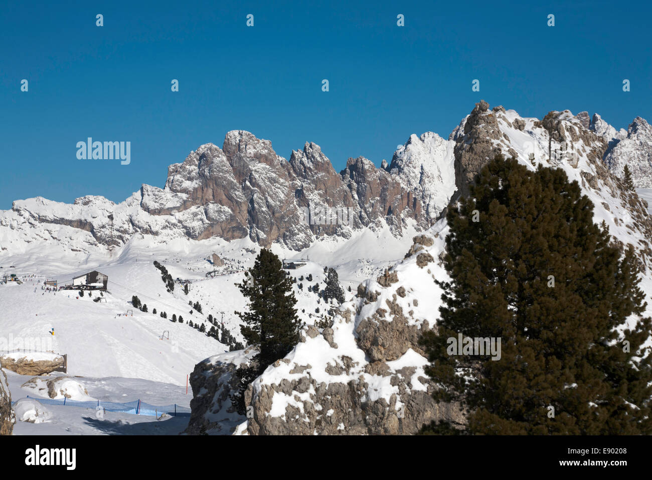 L'Odle Geislerspitzen Pitla Fermeda y compris le et le Gran Fermeda Selva Val Gardena Dolomites Italie Banque D'Images